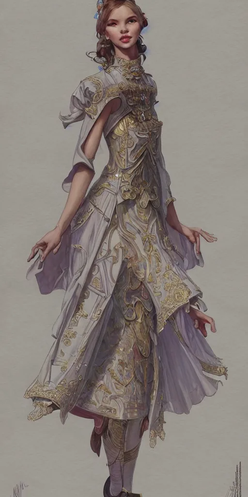 Prompt: sasha luss, mayors daughter, smart, clever, cheeky, elegant fantasy dress, town hall, intricate, highly detailed, digital painting, artstation, concept art, smooth, sharp focus, illustration, Unreal Engine 5, 8K, art by artgerm and greg rutkowski and alphonse mucha, by Jesper Ejsing
