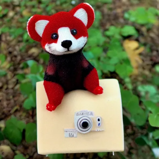 Prompt: a cute small red panda plush knitted, trending on reddit