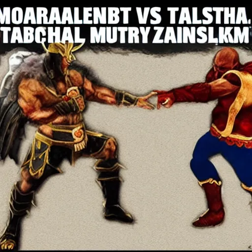 Image similar to mortal combat zalenskiy vs putin