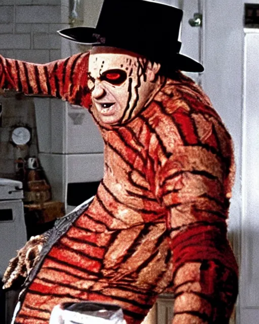 Image similar to danny devito as freddy kruger in nightmare on elm st