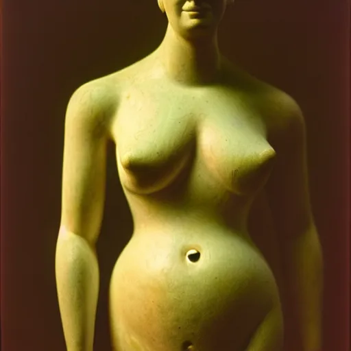 Image similar to a studio portrait photograph of the venus of milo as a real person by annie leibowitz, f 2. 8 5 0 mm zeiss, kodachrome iso 5 0