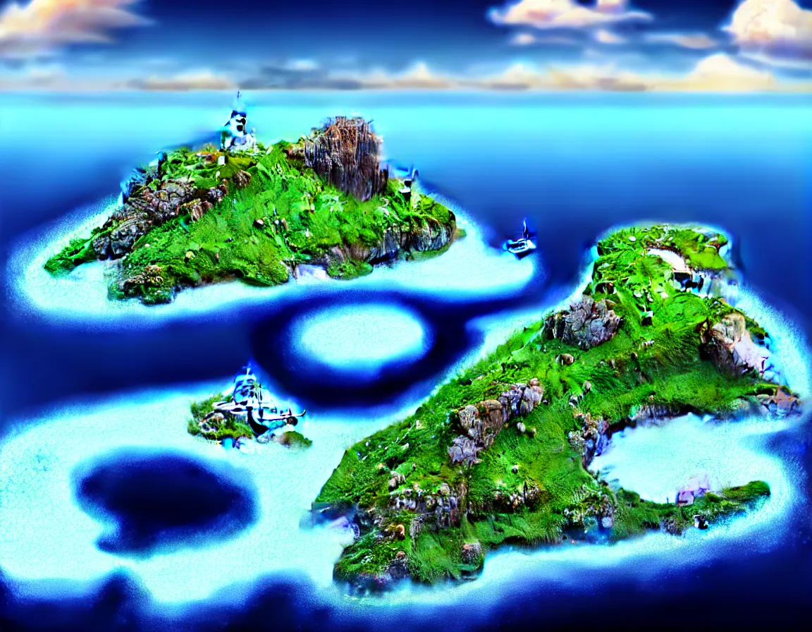 Image similar to ultra realistic illustration of magical island floating in the sky, hd, hdr, low angle camera view, cinematic 8 k, ultra detailed, high resolution, smooth, sharp focus, illustration, art by stanisław wyspianski