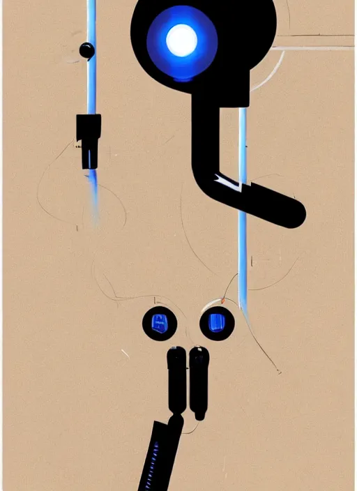 Image similar to poster artwork by Michael Whelan and Tomer Hanuka, of a product poster of the Portal Gun, from the game Portal 2, from Valve, Aperture Science, clean