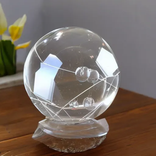 Image similar to clear crystal sphere the size of a planet