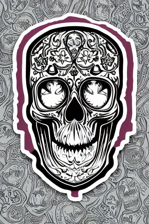 Image similar to A portrait of a skull that is a cowboy, sticker, colorful, illustration, highly detailed, smooth and clean vector curves, no jagged lines, vector art, smooth