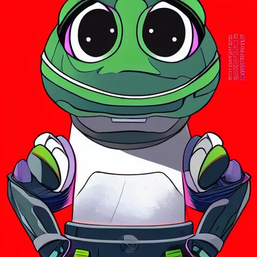 Prompt: futuristic pepe, artstation