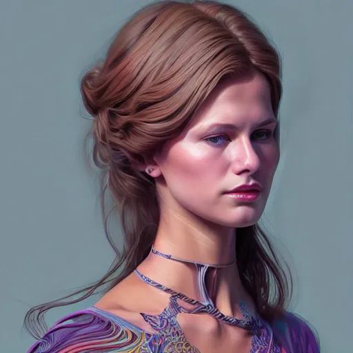 Image similar to wide angle full body portrait of a female Neelix, with a perfect face and perfect body, thin waist, intricate, single face, psychedelic, highly detailed, digital painting, artstation, concept art, smooth, sharp focus, illustration, Unreal Engine 5, 8K, art by artgerm and greg rutkowski and alphonse mucha