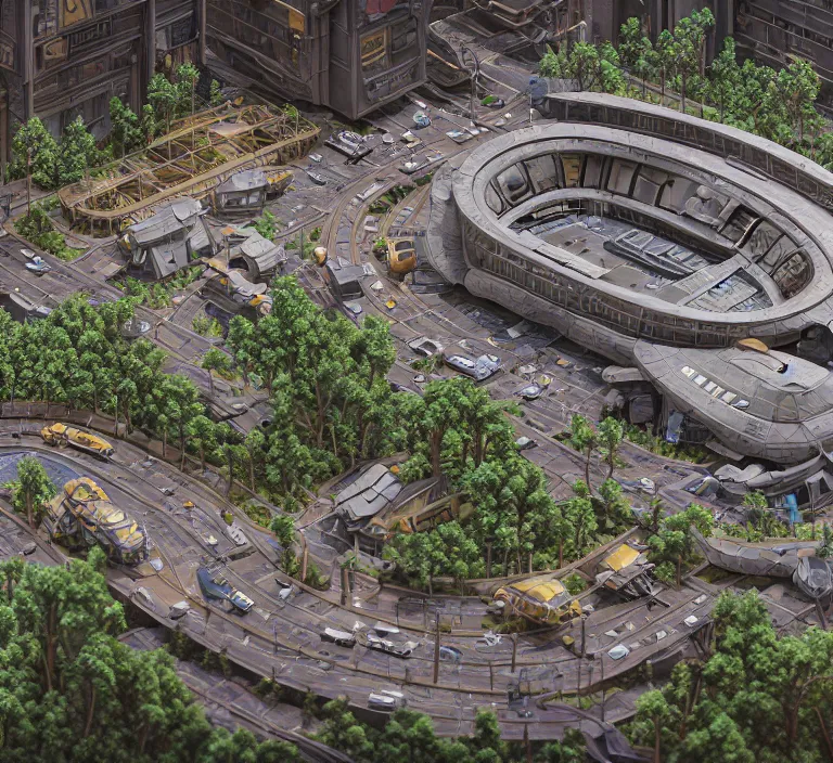 Image similar to hyperrealism photography hyperrealism concept art of highly detailed beavers builders that building highly detailed futuristic sci - fi city by wes anderson and hasui kawase and scott listfield sci - fi style hyperrealism rendered in blender and octane render volumetric natural light