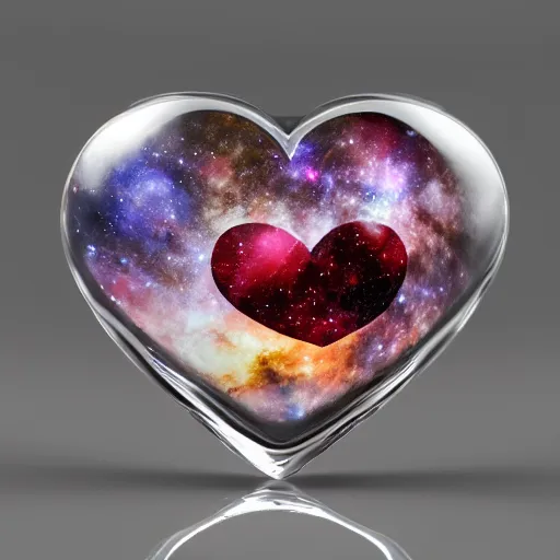 Prompt: the universe filled in a heart shaped glass 8 k