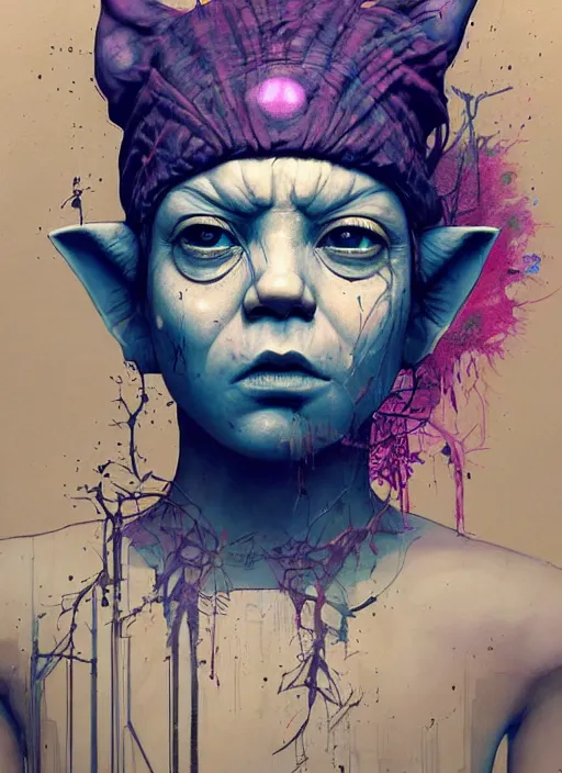 Prompt: beautiful portrait of Lofi cyberpunk Yoda, by Tristan Eaton, Stanley Artgermm, Tom Bagshaw, Greg Rutkowski, Carne Griffiths. trending on DeviantArt, face enhance, hyper detailed, trending on Artstation, 8k, masterpiece, graffiti paint, fine detail, full of color, intricate detail, golden ratio illustration