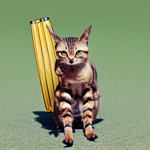 Prompt: a cricket - cat - hybrid, animal photography