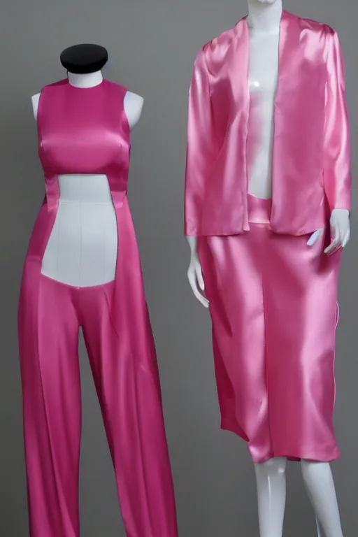 Image similar to A mannequin wearing a softpink,satinmodulation, satin clothing