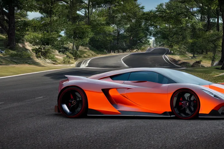 Image similar to photo wallpaper sport car gran turismo 7 forza horizon need for speed fast and furious 5 unreal engine supercar hypercar game concept car octane render, 4 khd 2 0 2 2 3 d cgi rtx style chrome reflexion global illumination ray tracing hdr arstation pixar and disney unreal