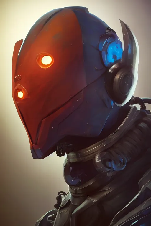 Image similar to epic mask helmet robot ninja portrait stylized as fornite style game design fanart by concept artist gervasio canda, behance hd by jesper ejsing, by rhads, makoto shinkai and lois van baarle, ilya kuvshinov, rossdraws global illumination radiating a glowing aura global illumination ray tracing hdr render in unreal engine 5