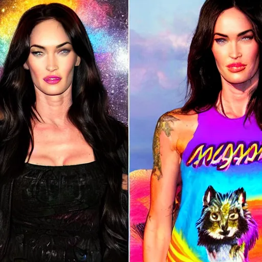 Prompt: Lisa Frank Megan Fox