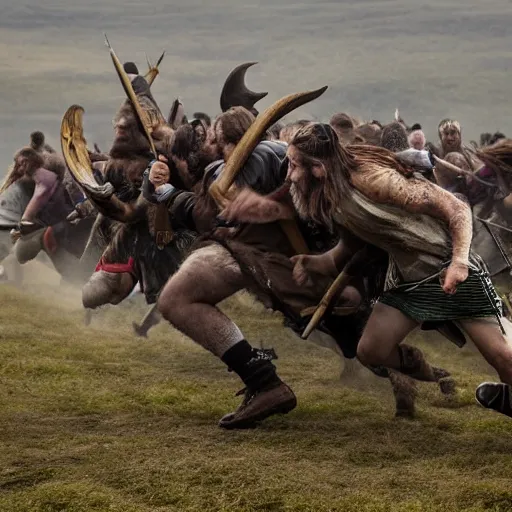 Image similar to Wild Vikings running against the camera