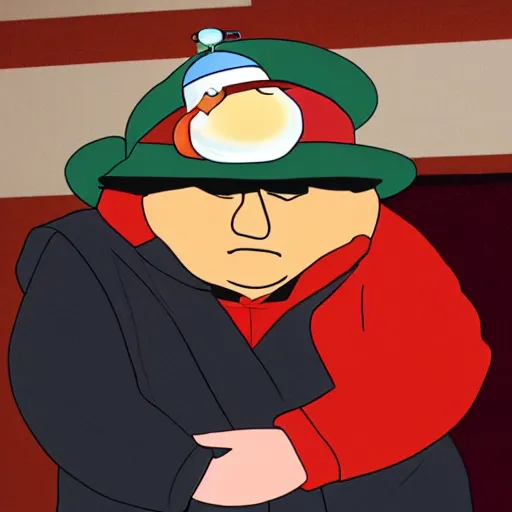 Image similar to eric cartman dressed as mao tse dong