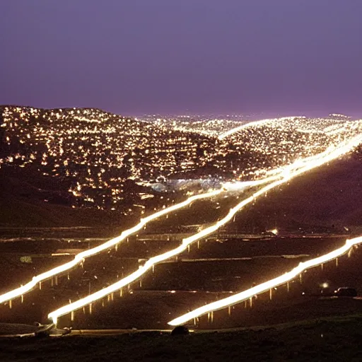 Prompt: northern ligths on california