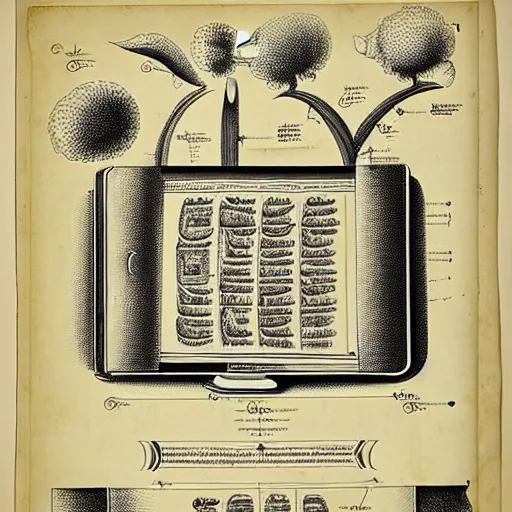 Prompt: anatomical diagram of a laptop, by maria sibylla merian