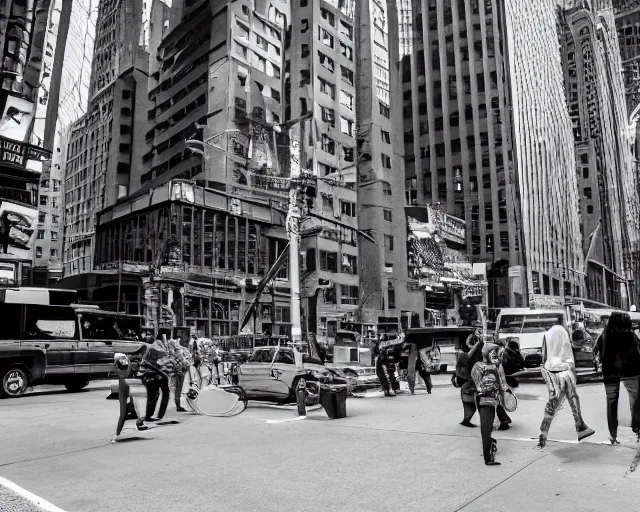 Image similar to monsters in new york city, street photograph