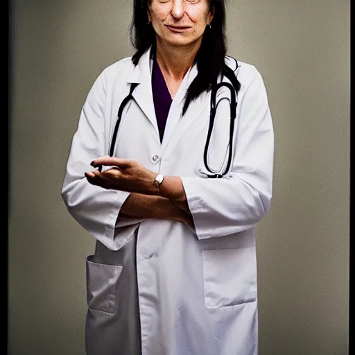 Prompt: photo of a doctor, photo by annie leibovitz, portrait, annie leibovitz, award winning