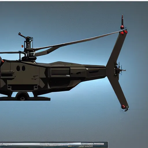 Image similar to futuristic military attack helicopter concept art