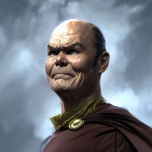 Prompt: Batman portrayed by Red Forman, digital art, trending on artstation oil on canvas by J. C. Leyendecker and Edmund Blair Leighton and Charlie Bowater octane render