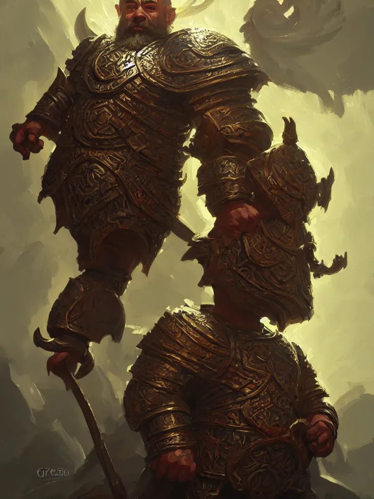 Prompt: a dwarf cleric dnd character, ornamented armor, oil painting, Tooth Wu, Greg Rutkowski, RPG portrait, dynamic lighting, fantasy art, High contrast, depth of field