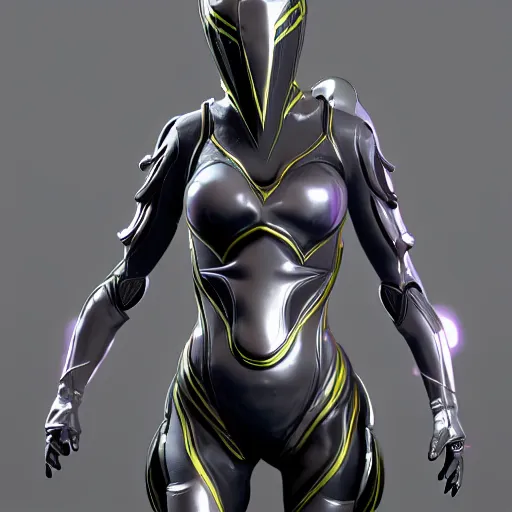 Prompt: female warframe in mirror reflective outfit, 8k resolution, high detail, ULTRA REALISTIC VFX, reflections, octane render, CGSociety
