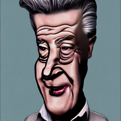 Image similar to caricature of david lynch, style of archille superbi