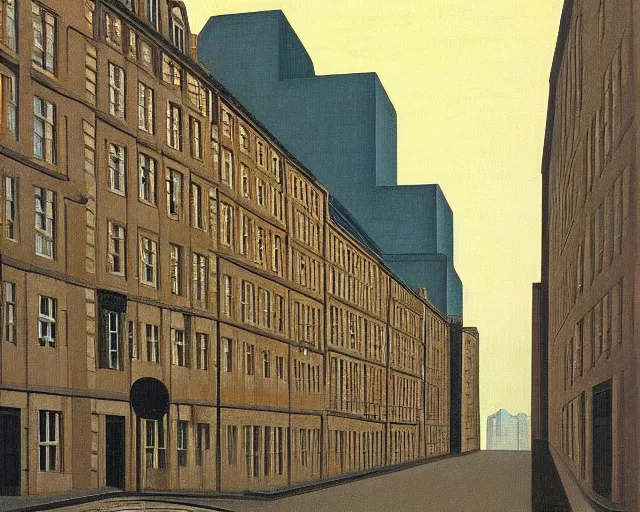 Image similar to newcastle upon tyne by rene magritte