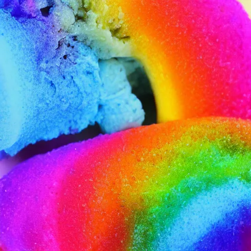 Prompt: !dream rainbow ice cream hd food photography