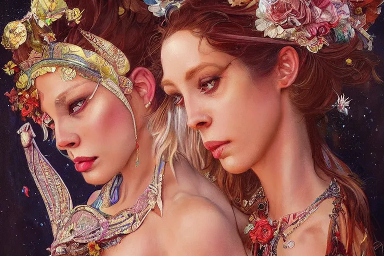 Image similar to a beautiful realistic painting of ( ( ( ( isabelledeltore ) ) ) ) in the 1 9 8 0 s carnival in the city of sydney, australia intricate, elegant, highly detailed, digital painting, artstation, concept art, by krenz cushart and artem demura and alphonse mucha