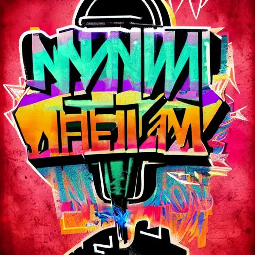 Image similar to Poster Art for Wynwood Miami Tourism, Graffiti, Geometric 3d shapes, Video Games, marijuana, smoke, by Jose Mertz, Trending on artstation