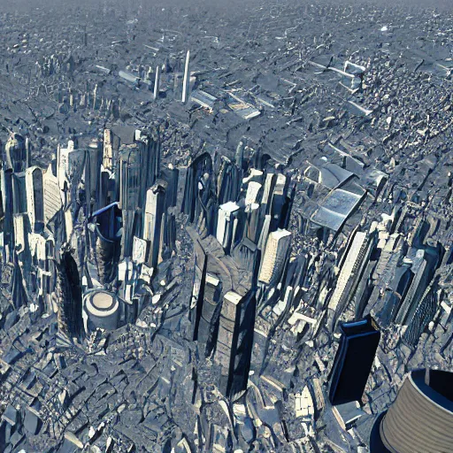 Image similar to a city orbiting the earth