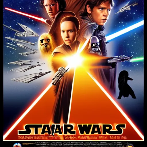 Image similar to a movie poster for star wars episode 1 0