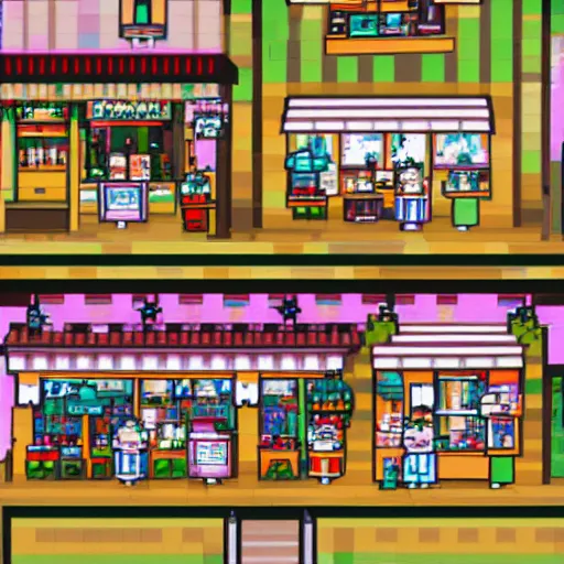 Prompt: an 8 - bit cozy cafe in paris, pixiv, illustration