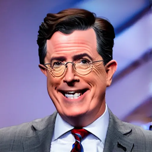 Image similar to stephen colbert with a frozen frosted beard ice cubes