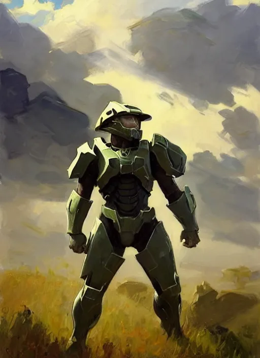 Prompt: Greg Manchess painting of Zelda wearing Forerunner armor from Halo, countryside, calm, fantasy character portrait, dynamic pose, above view, sunny day, thunder clouds in the sky, artwork by Jeremy Lipkin and Giuseppe Dangelico Pino and Michael Garmash and Rob Rey, very coherent asymmetrical artwork, sharp edges, perfect face, simple form, 100mm