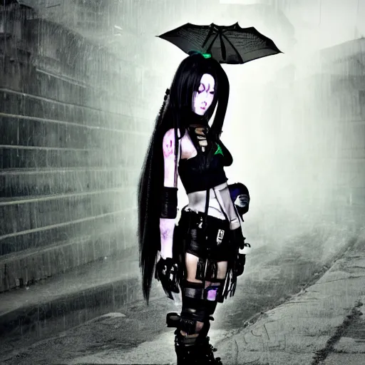 Image similar to cybergoth, atmospheric