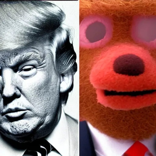 Prompt: donald trump cast as alf, still from alf 1 9 8 6, 8 k, high detail,