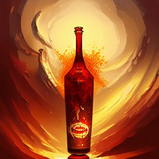 Image similar to bottle of mead exploding, highly detailed, digital painting, artstation, concept art, smooth, sharp focus, illustration, by anato finnstark, boissb - blanca. j, cindy avelino, clint cearley, anna podedworna