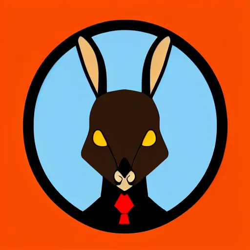 Image similar to spy kangaroo, in a strict suit, avatar image, digital art, minimalism