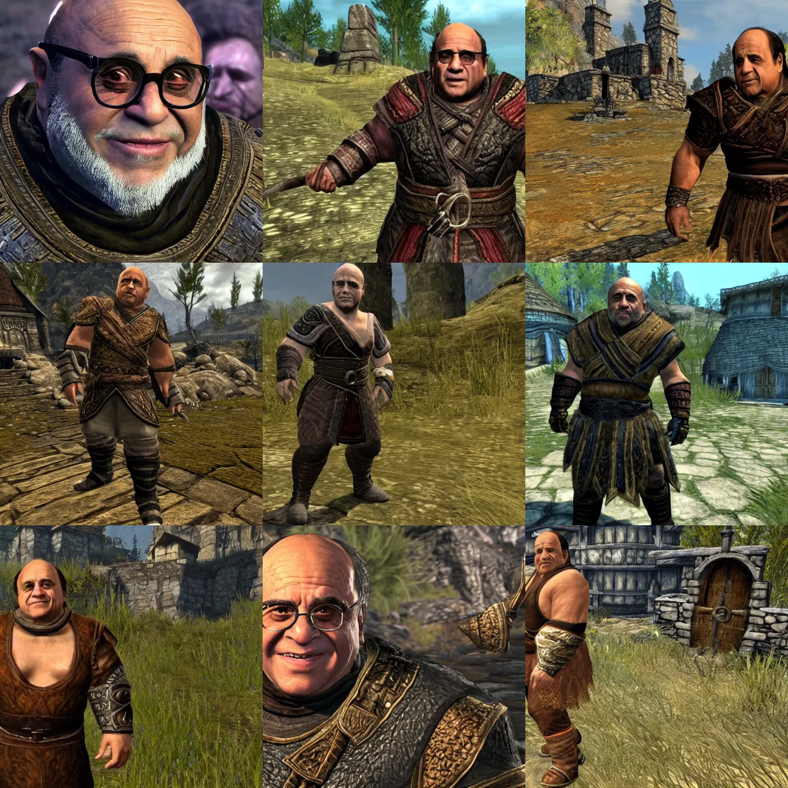 Prompt: danny devito in the elder scrolls tamriel 7 hd