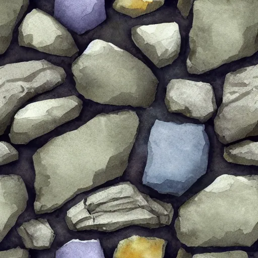 Image similar to Stylized Watercolor painted Rock texture, seamless,4k resolution, Substance material, Anime