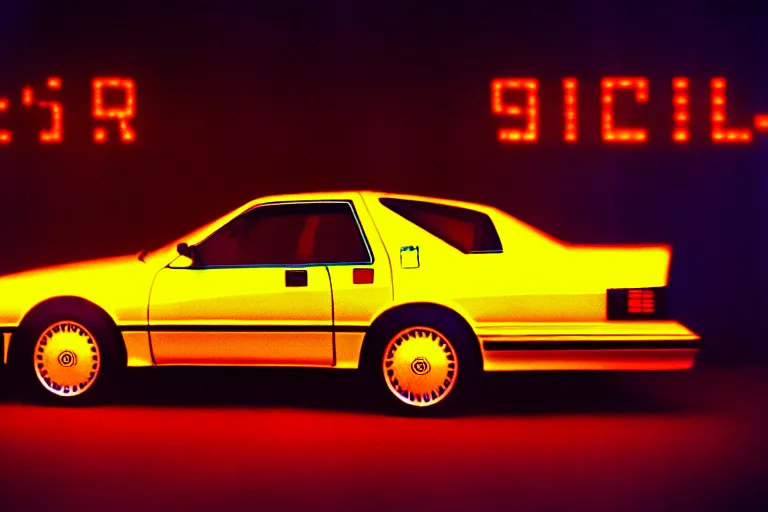 Image similar to stylized poster of a single 1 9 8 8 soarer, thick neon lights, ektachrome photograph, volumetric lighting, f 8 aperture, cinematic eastman 5 3 8 4 film