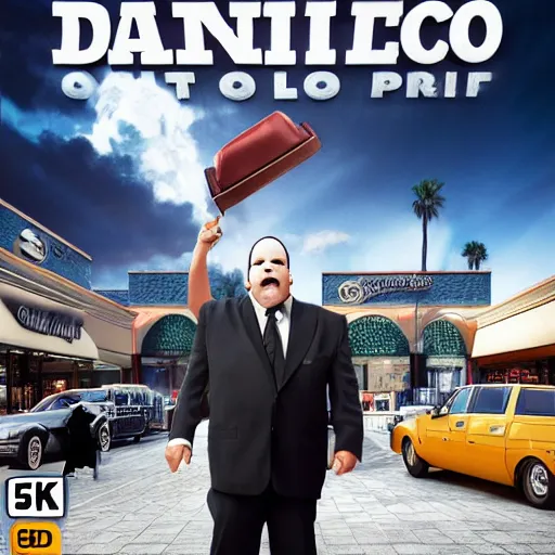 Prompt: DVD cover of Danny Davito Mall Cop, High quality, 8k, octane render