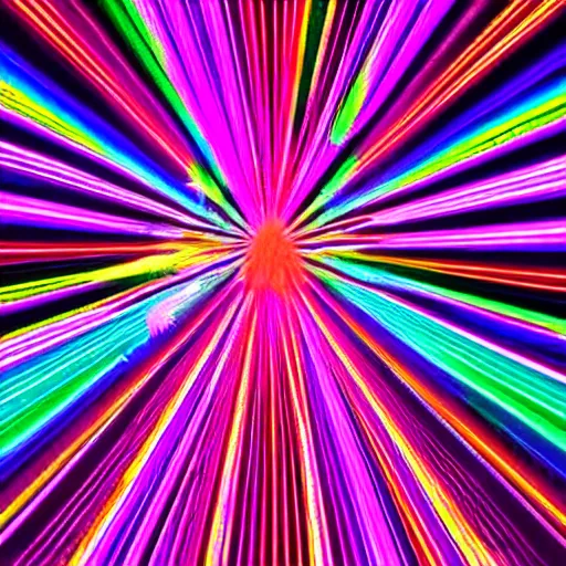 Image similar to mirror tunnel colored laser show, 8 k