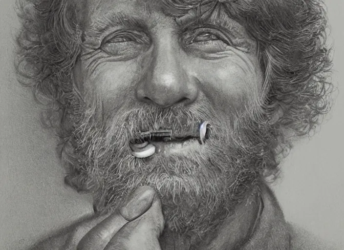 Prompt: a highly detailed silver portrait of a dentist, james gurney, james jean