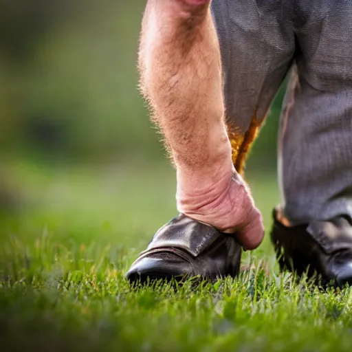 Prompt: A national geographic photograph of a man with seven legs. sharp focus